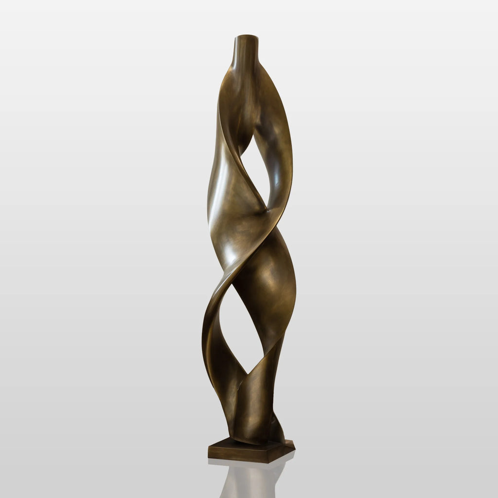 PREMIER Bronze Sculpture with Twisted Column Design for Living Rooms and Interior Corners PSB-130