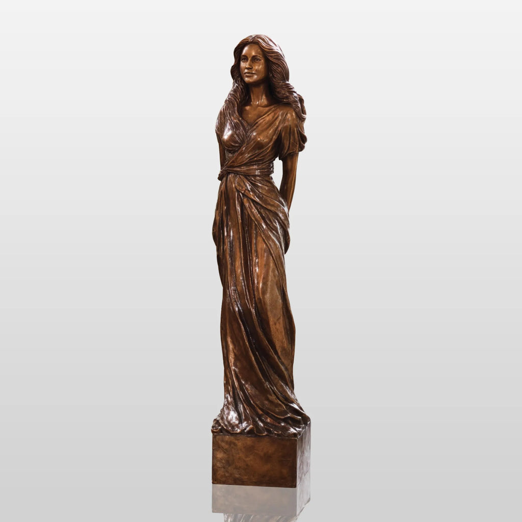 PREMIER Bronze Standing Female Sculpture with Classic Realistic Design for Entryways, Living Rooms or Art Spaces PSB-169