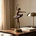 PREMIER Bronze Table Top Sculpture in Realistic Ballerina for Study Desk, Window Sill and Entry Console PSB-220