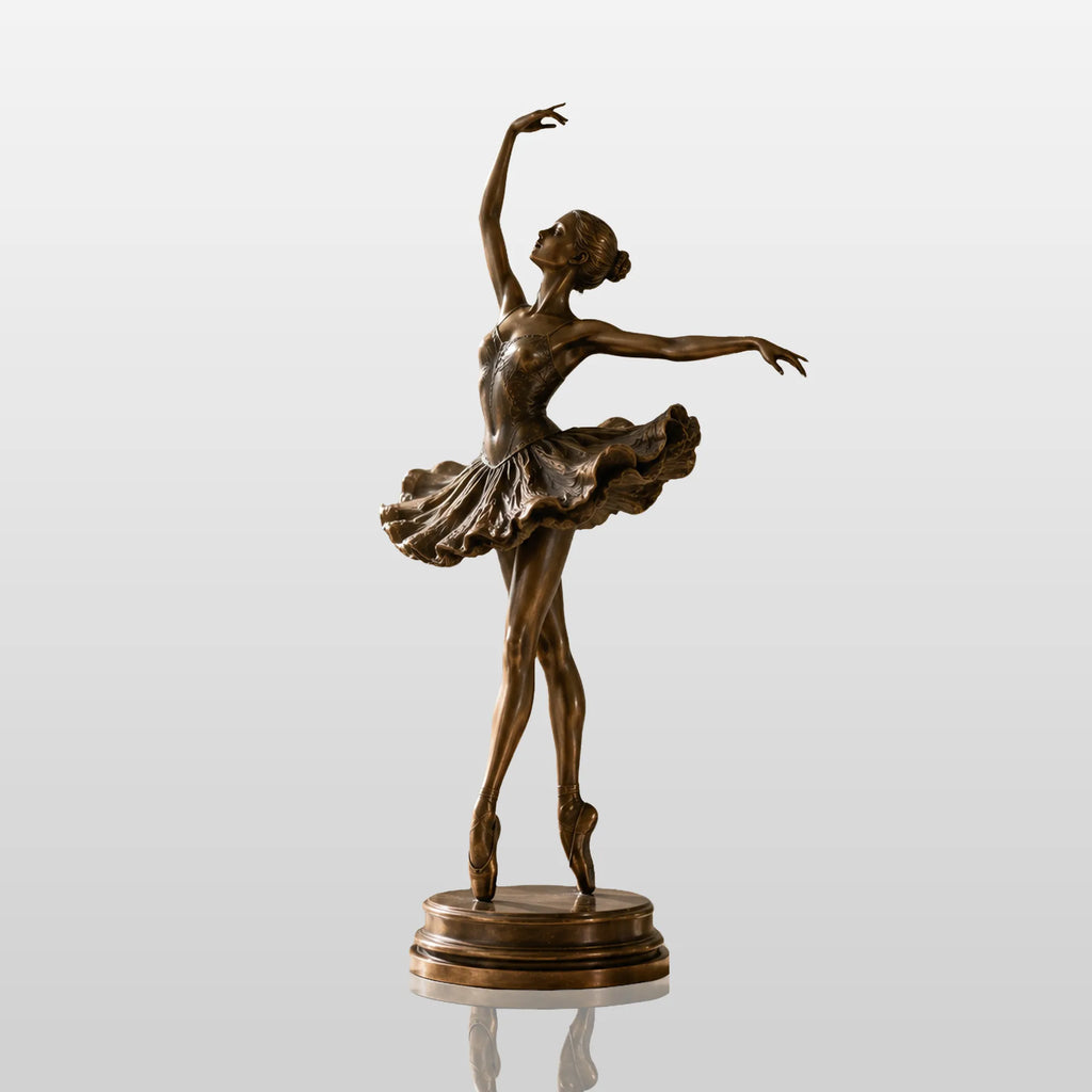 PREMIER Bronze Table Top Sculpture in Realistic Ballerina for Study Desk, Window Sill and Entry Console PSB-220