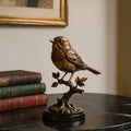 PREMIER Bronze Table Top Sculpture in Robin Bird for Study Table, Mantel Shelf and Entry Console PSB-219