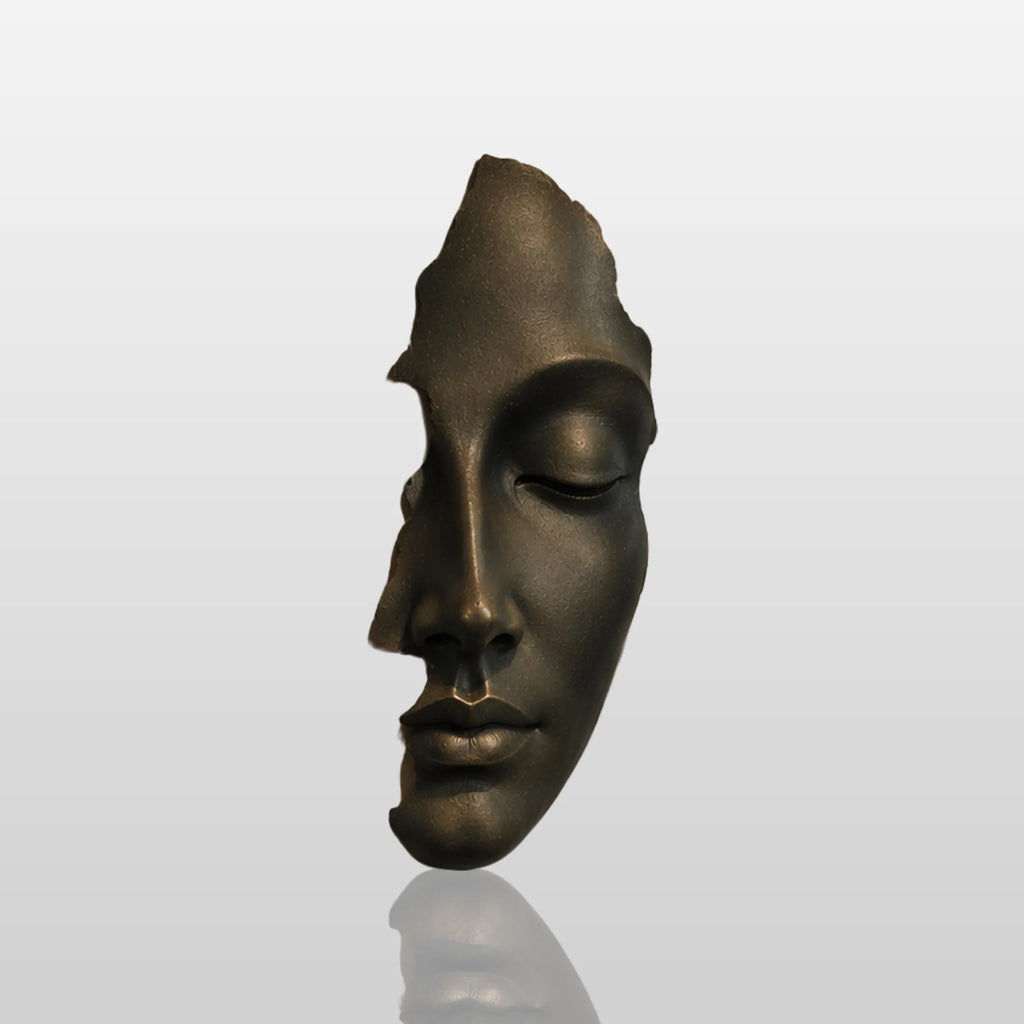 PREMIER Bronze Wall Mask Sculpture for Staircases, Entryways, Living Rooms, Offices or Double Height Foyers PSB-185