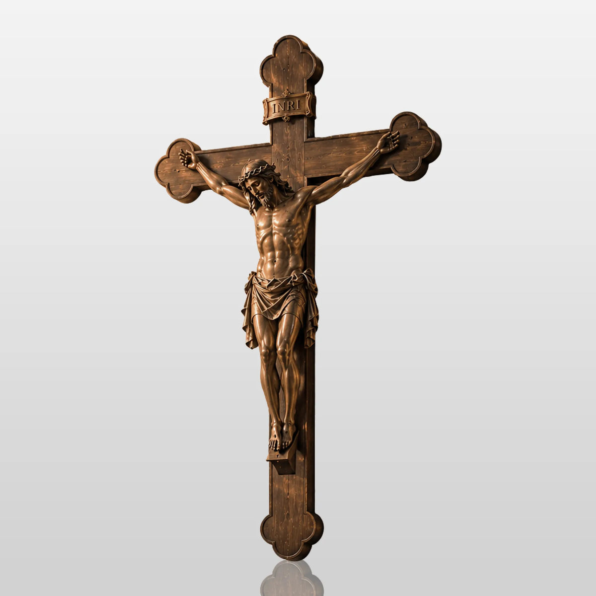PREMIER Bronze Wall Sculpture with Crucifix Jesus Cross Design for Church, Chapel Altar or Home Prayer PSB-205