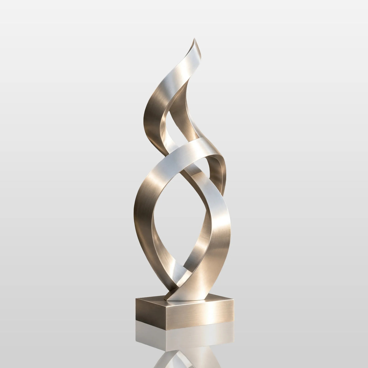 PREMIER Brushed Stainless Steel Sculpture with Interlocking Loop Design for Patio, Garden Poolside or City Plaza PSSS-336