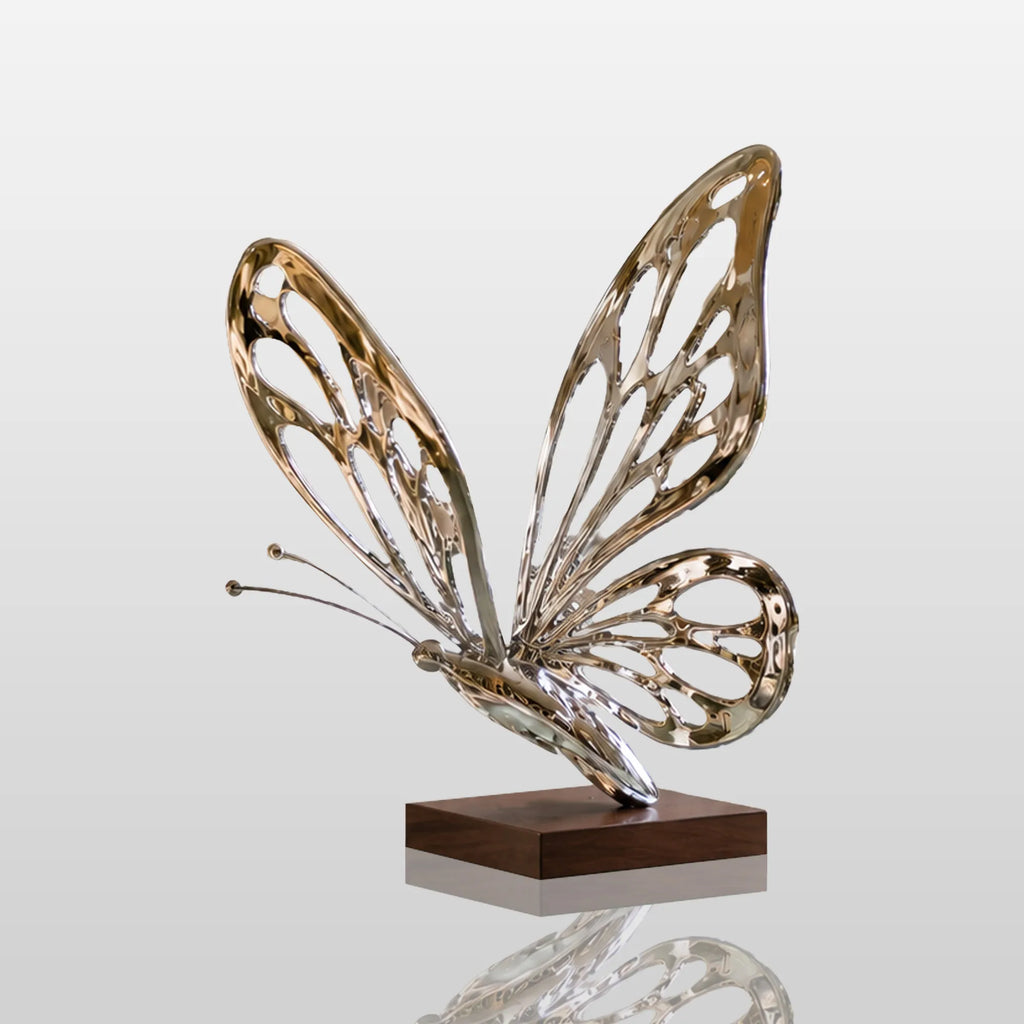 PREMIER Butterfly Table Top Sculpture in Hollow Stainless Steel for Living Rooms, Entryways and Dining Rooms PSSS-286