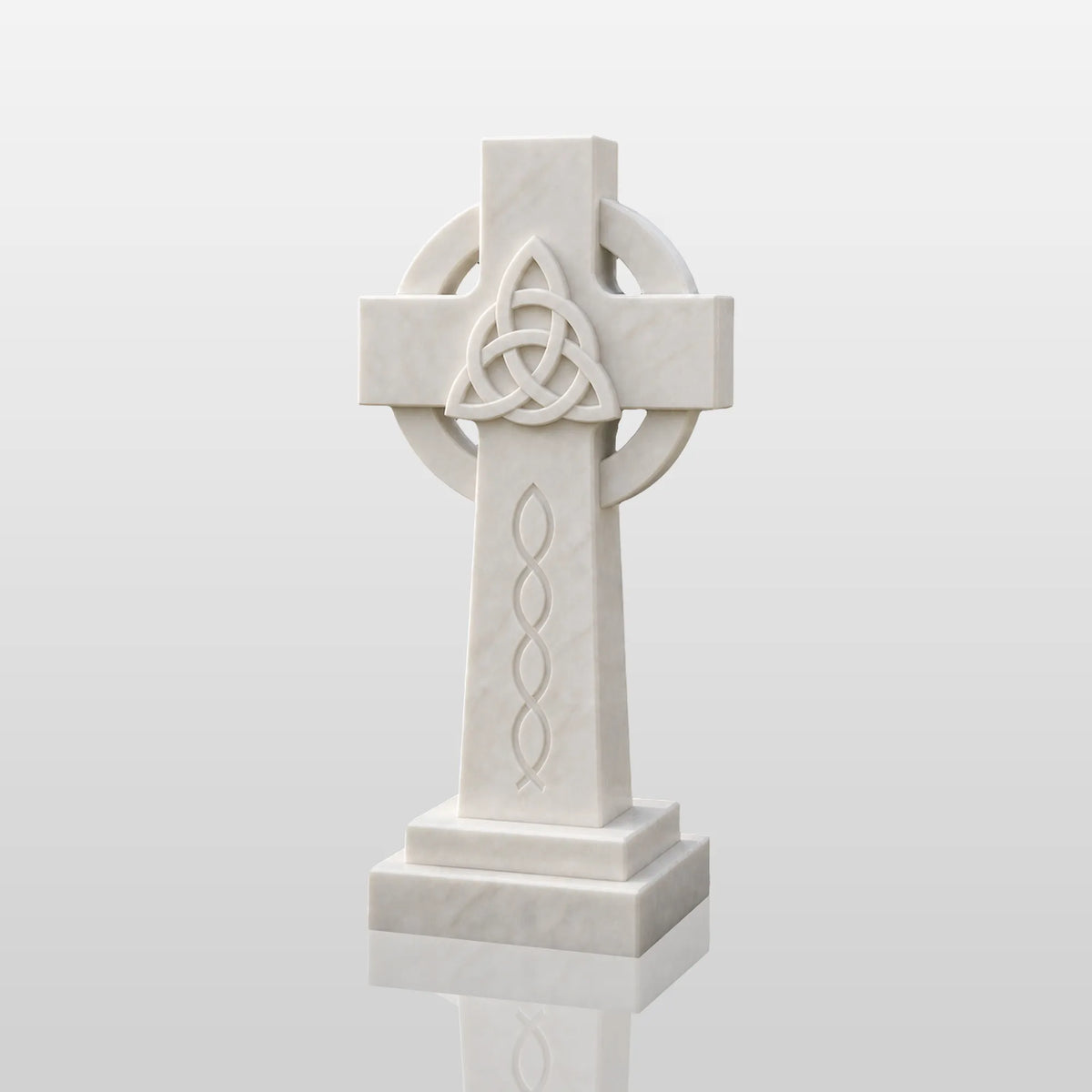 PREMIER Celtic Cross Marble Headstone for Graves, Cemetery, Church or Memorial Garden PSM-195