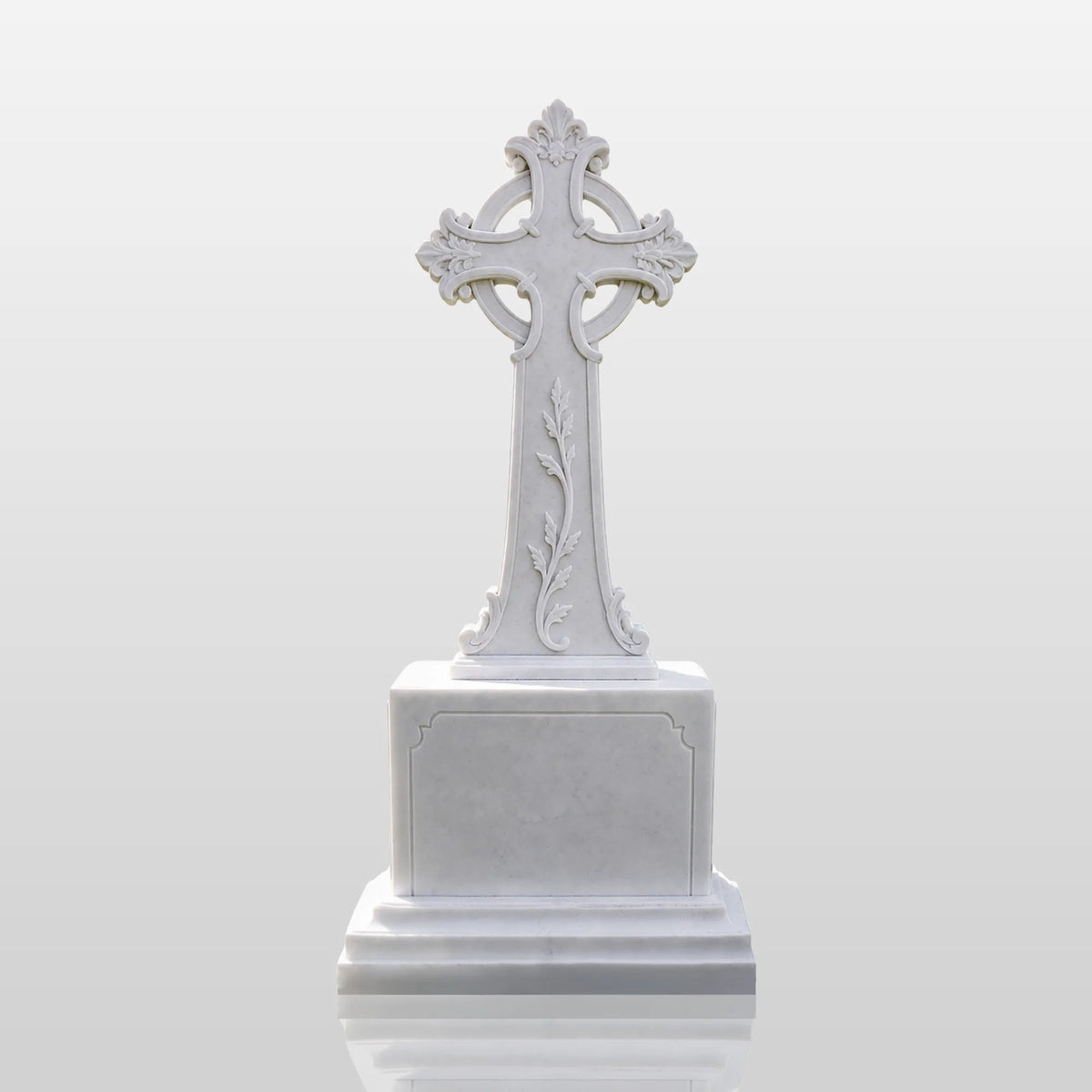 PREMIER Celtic Cross Marble Tombstone for Memorial Park, Catholic Graveyard or Burial Grounds PSM-185