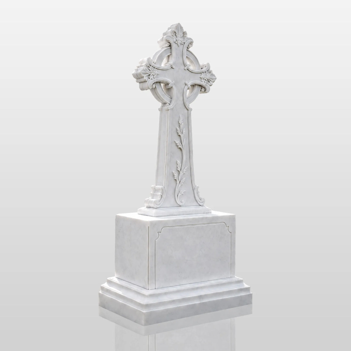 PREMIER Celtic Cross Marble Tombstone for Memorial Park, Catholic Graveyard or Burial Grounds PSM-185