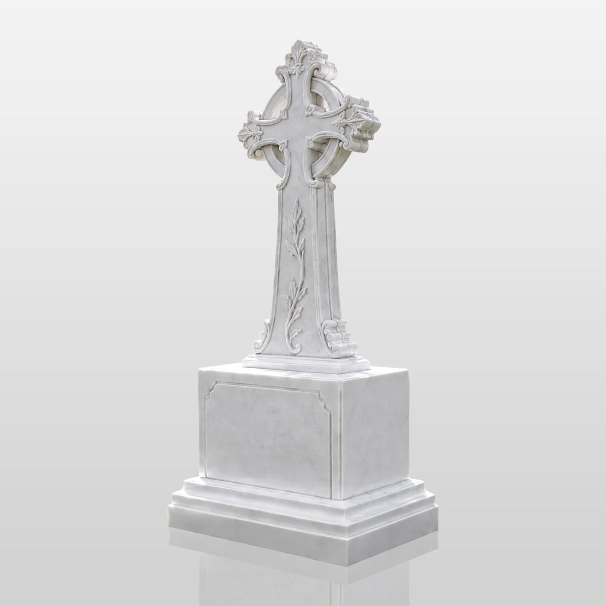 PREMIER Celtic Cross Marble Tombstone for Memorial Park, Catholic Graveyard or Burial Grounds PSM-185