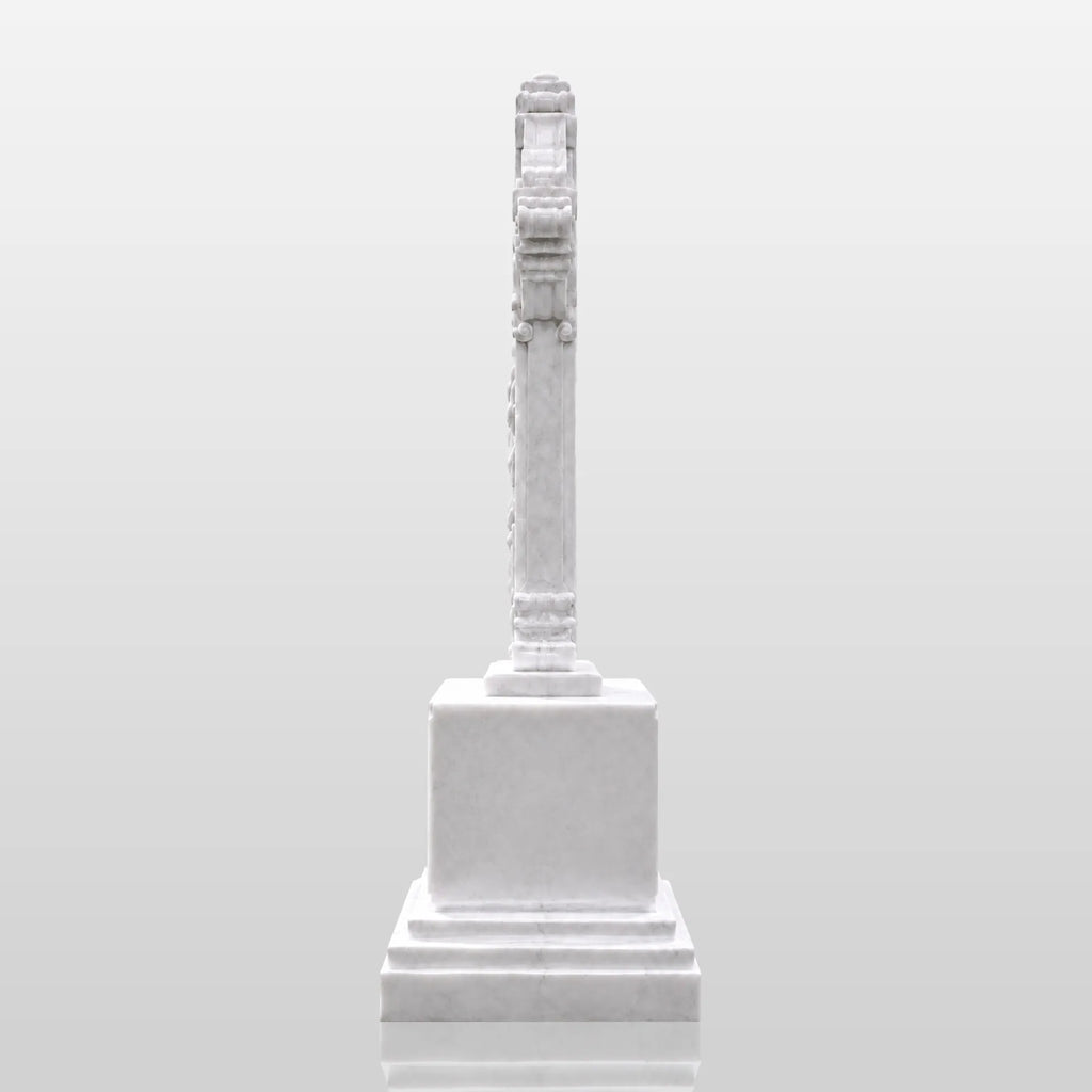 PREMIER Celtic Cross Marble Tombstone for Memorial Park, Catholic Graveyard or Burial Grounds PSM-185