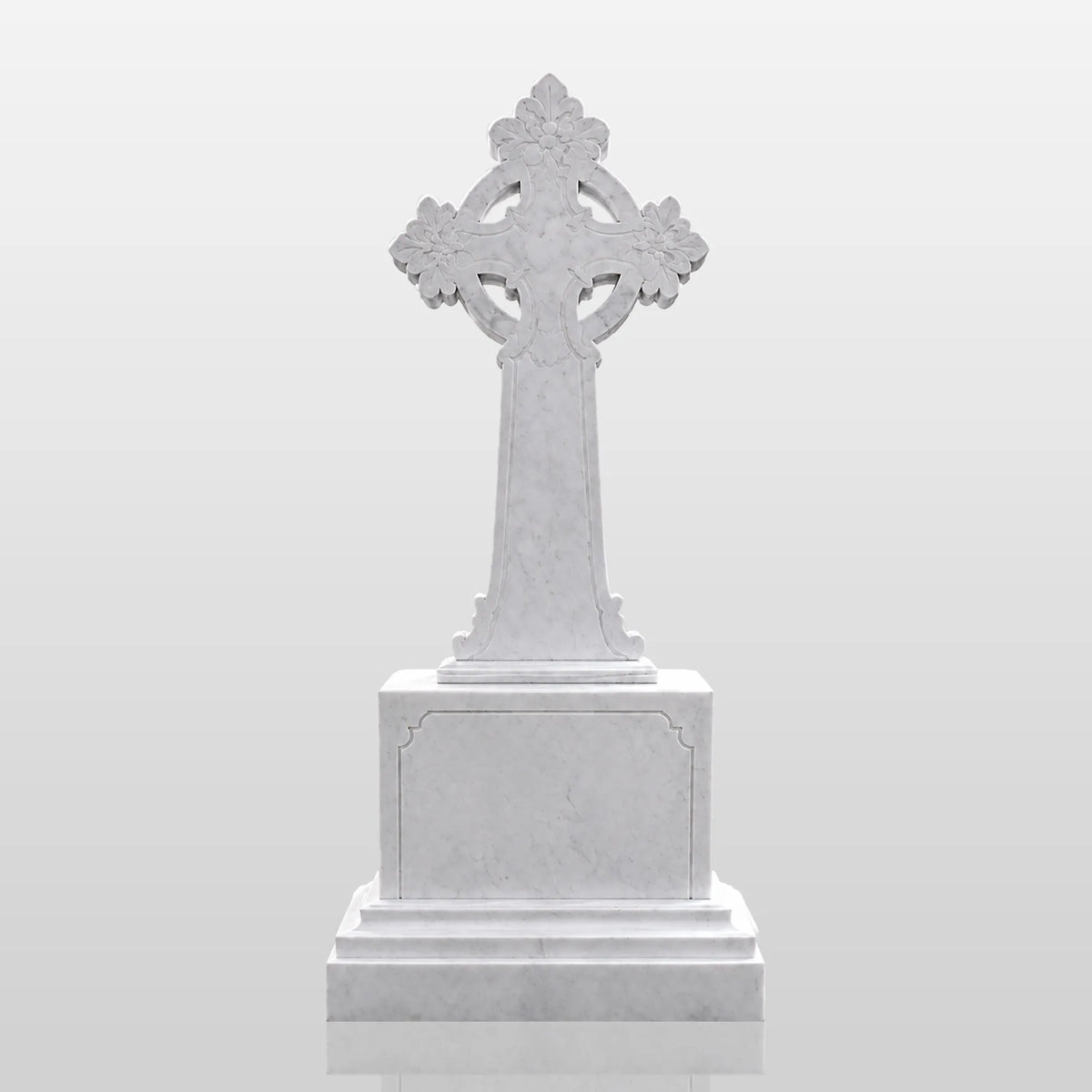 PREMIER Celtic Cross Marble Tombstone for Memorial Park, Catholic Graveyard or Burial Grounds PSM-185