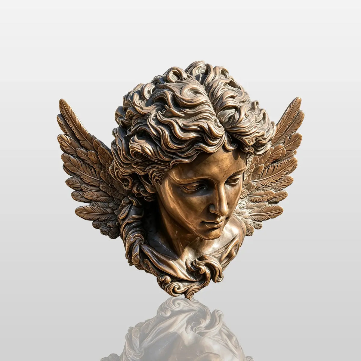 PREMIER Classic Angel Wall Sculpture in Bronze for Courtyards, Villa Entrances, Garden Patios or Pathways PSB-177