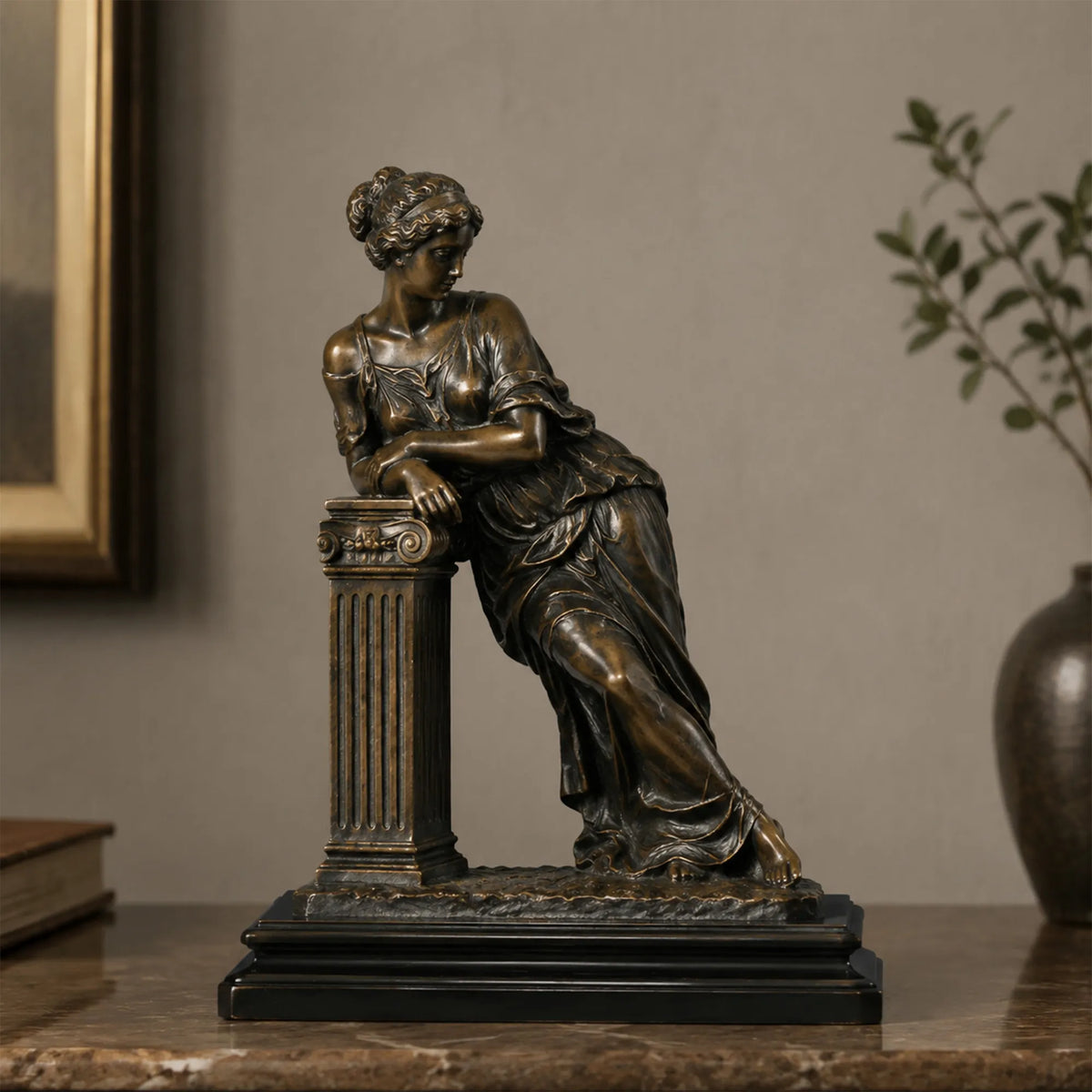 PREMIER Classic Bronze Table Top Lady Sculpture for Console Table, Office or Living Room PSB-239