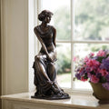 PREMIER Classic Bronze Table Top Sculpture with Graceful Seated Female Design for Sturdy, Offices and Any Indoor Tables PSB-167