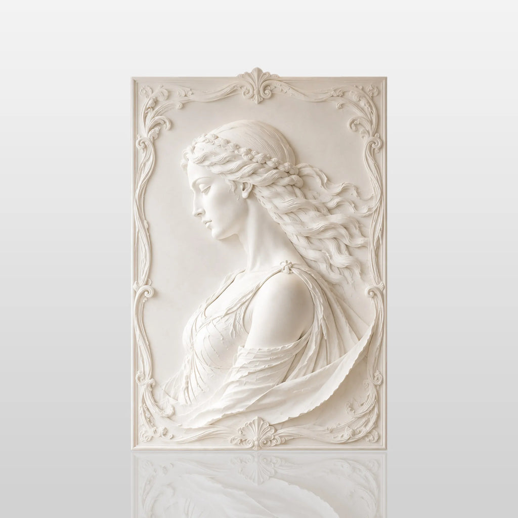 PREMIER Classic Marble Wall Female Sculpture for Art Studios, Clubs, Living Rooms, Entryways or Studies PSM-147