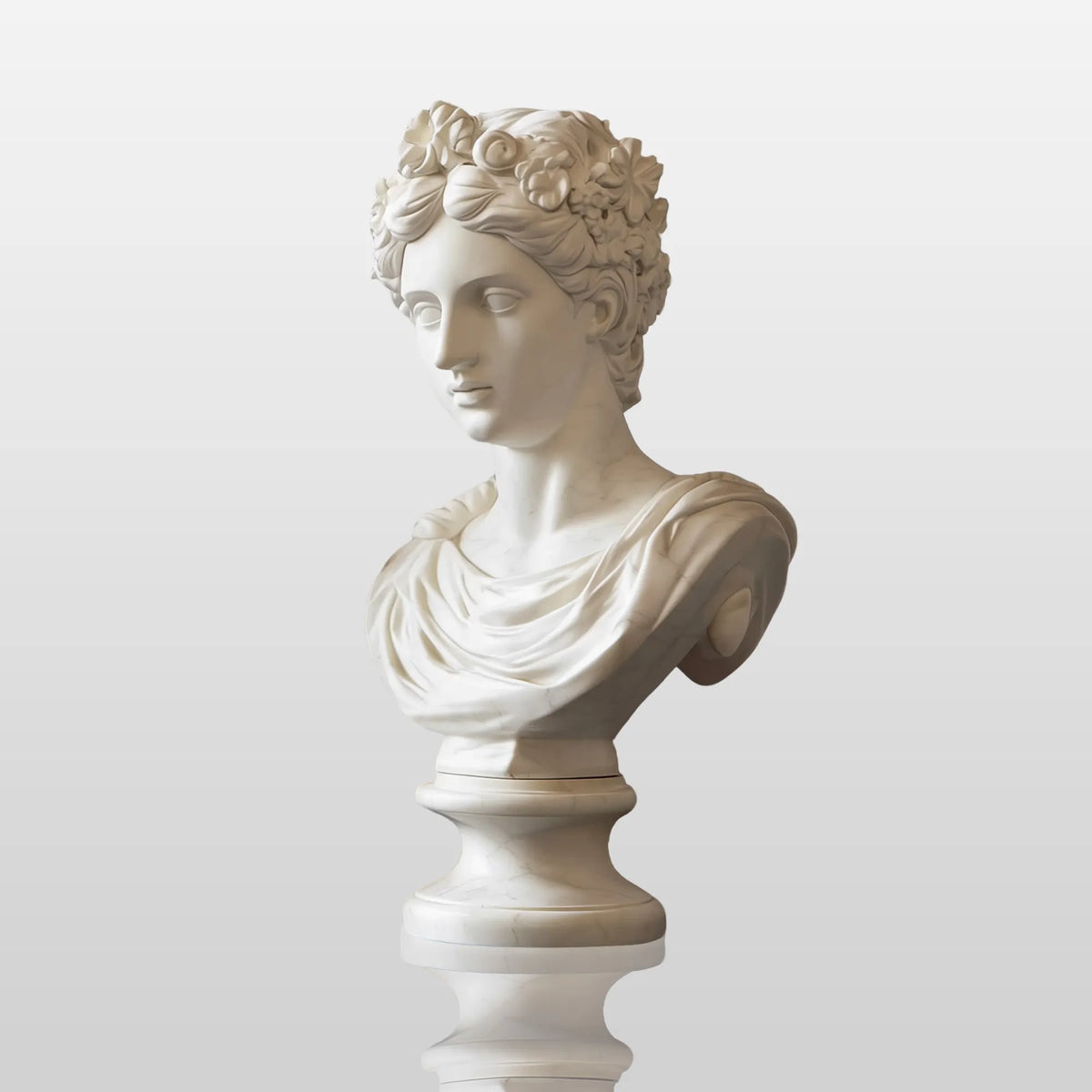 PREMIER Classical Marble Bust with Refined Facial Details for Luxury Interiors and Art Spaces PSM-092