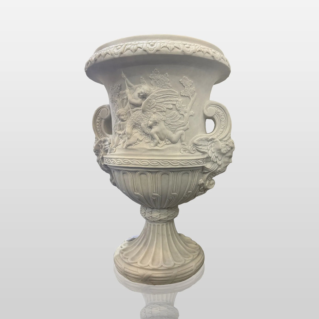 PREMIER Classical and Beautiful Marble Sculpture with Classical Flowerpot Style Suitable for Porches, Gardens or Courtyards PSM-107