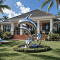 PREMIER Coastal Dolphin Sculpture in Polished Stainless Steel for Villa Gardens or Beachfront Homes PSSS-279