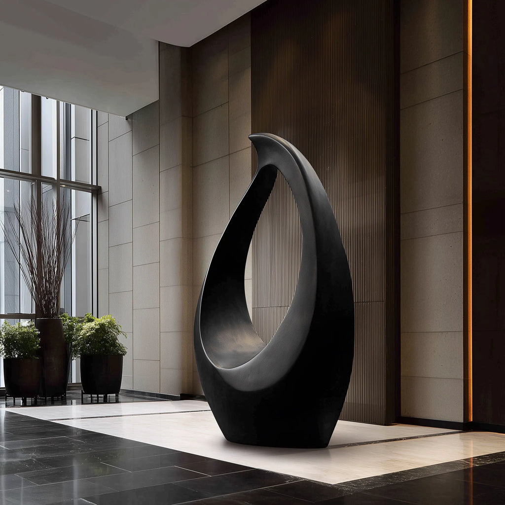 PREMIER Contemporary Indoor Bronze Sculpture in Curved Hollow Form with Minimalist Design for Modern Spaces PSB-133
