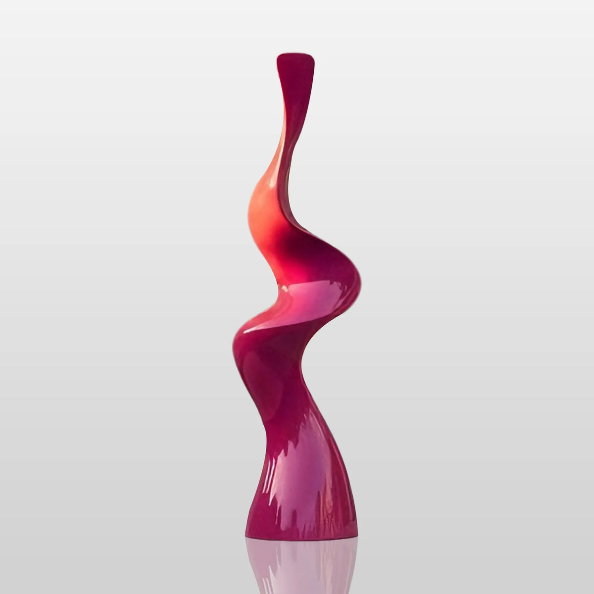PREMIER Contemporary Pink Stainless Steel Sculpture with Curved Vertical Form for Patios, Pool Areas, and Modern Landscaping PSSS-187