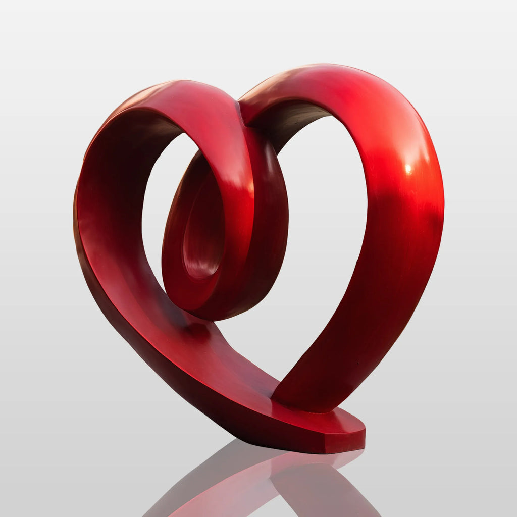 PREMIER Contemporary Red Heart Sculpture for Modern Gardens, Villas, and Outdoor Art Spaces PSSS-183