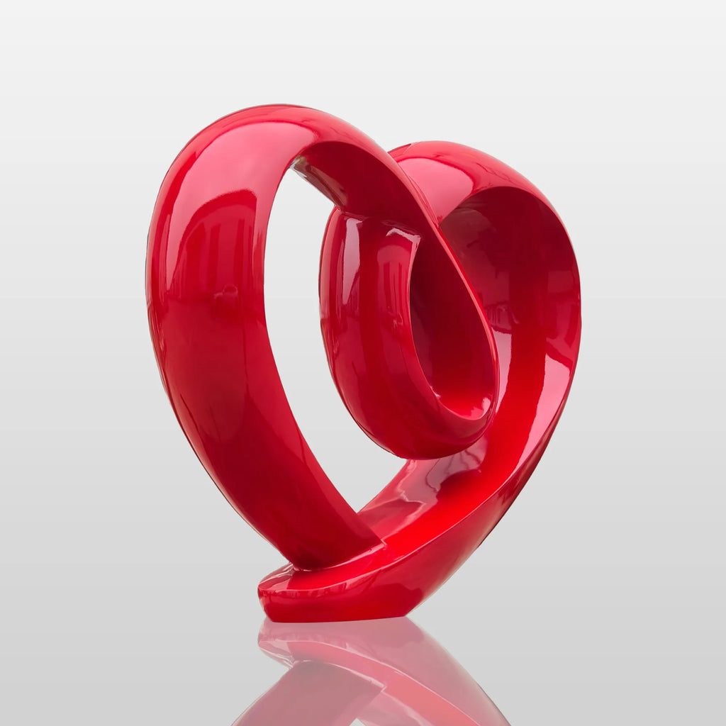 PREMIER Contemporary Red Heart Sculpture for Modern Gardens, Villas, and Outdoor Art Spaces PSSS-183