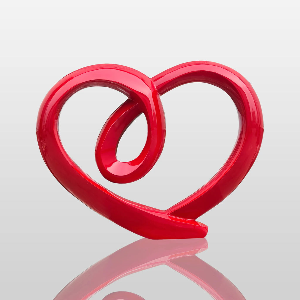 PREMIER Contemporary Red Heart Sculpture for Modern Gardens, Villas, and Outdoor Art Spaces PSSS-183