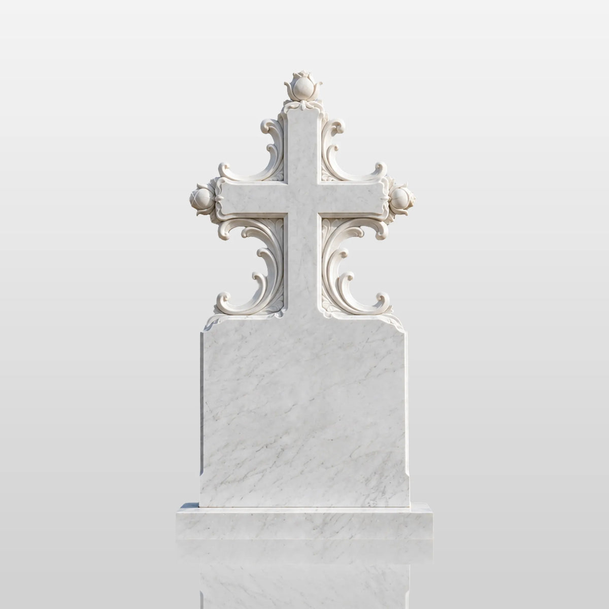 PREMIER Cross Marble Tombstone for Churchyard, Family Mausoleum, Funeral Park or Memorial Garden PSM-177