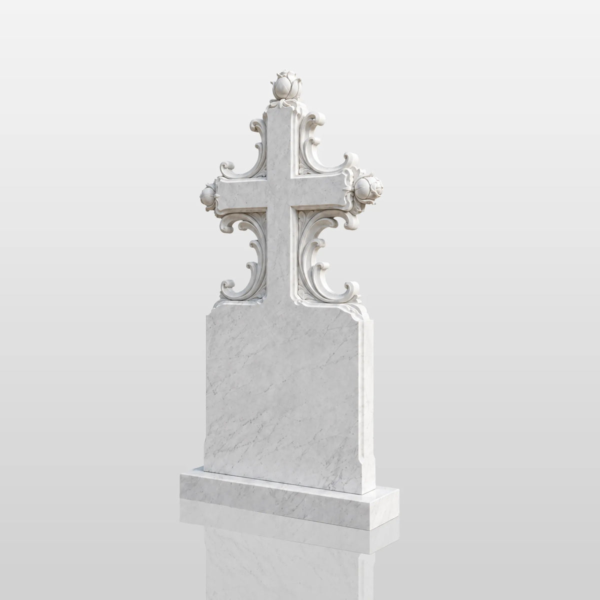 PREMIER Cross Marble Tombstone for Churchyard, Family Mausoleum, Funeral Park or Memorial Garden PSM-177