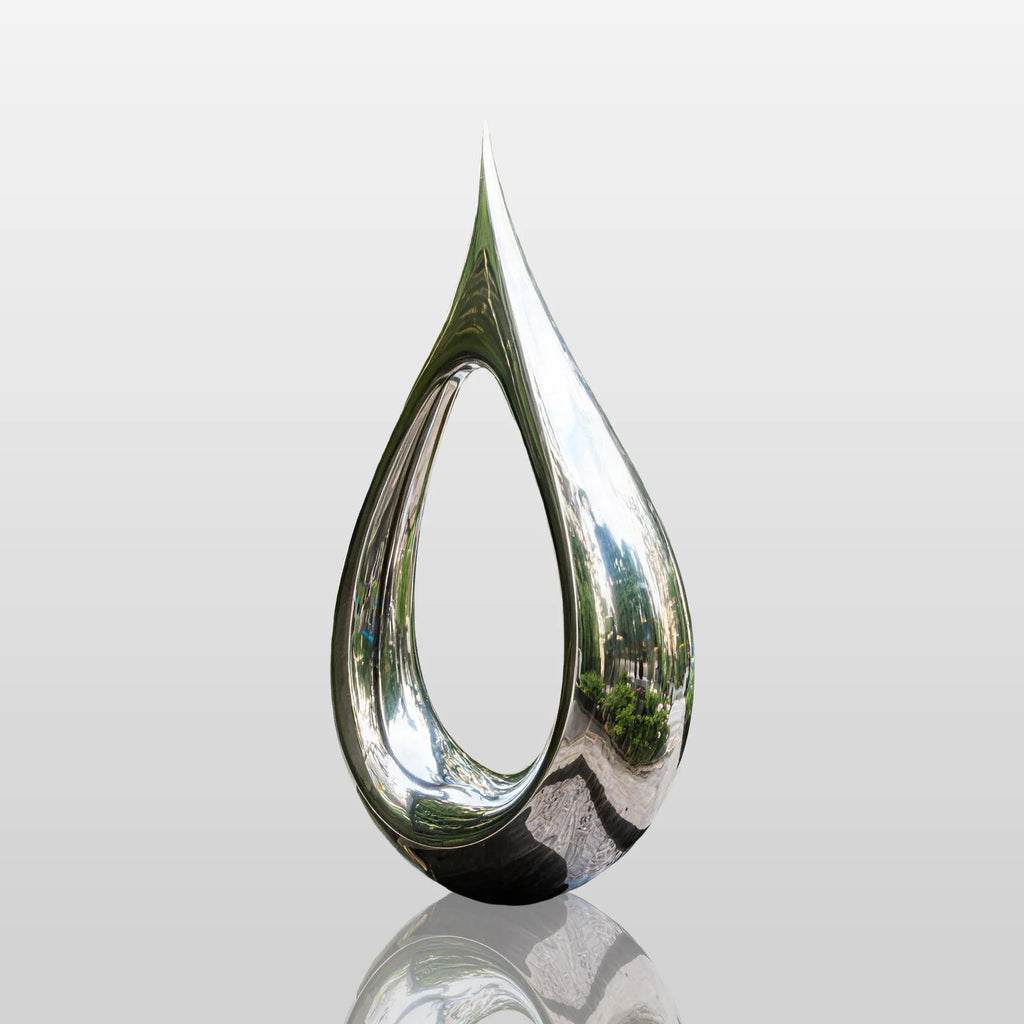 PREMIER Droplet Stainless Steel Sculpture with Modern Abstract Design Perfect for Garden Landscapes or Villa Courtyards PSSS-234