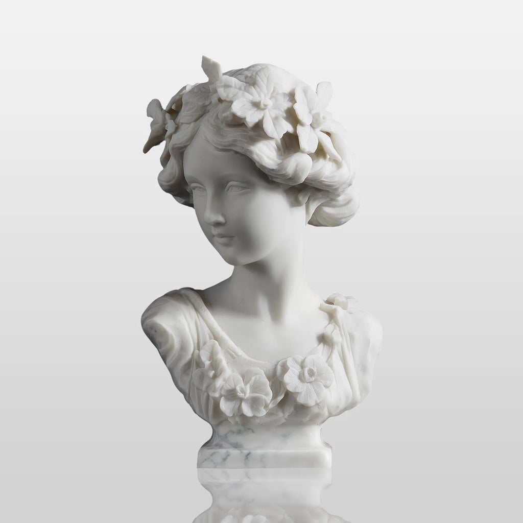PREMIER Elegant Marble Lady Bust Sculpture for Classic Interiors PSM-087