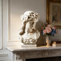 PREMIER Elegant Marble Lady Bust with Floral Details for Classic Interior Decor PSM-088