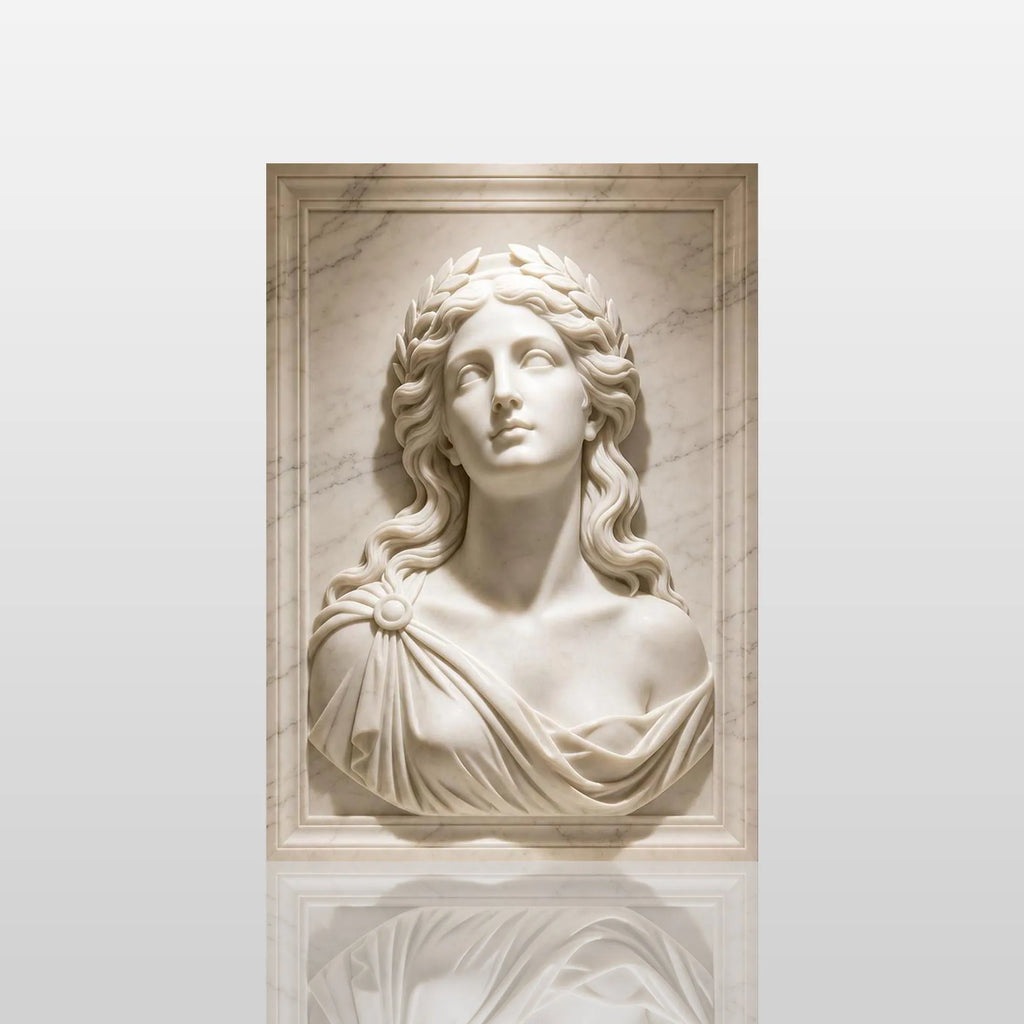 PREMIER Female Marble Wall Relief Sculpture for Entryway, Hallway, Living Room or Art Gallery PSM-168