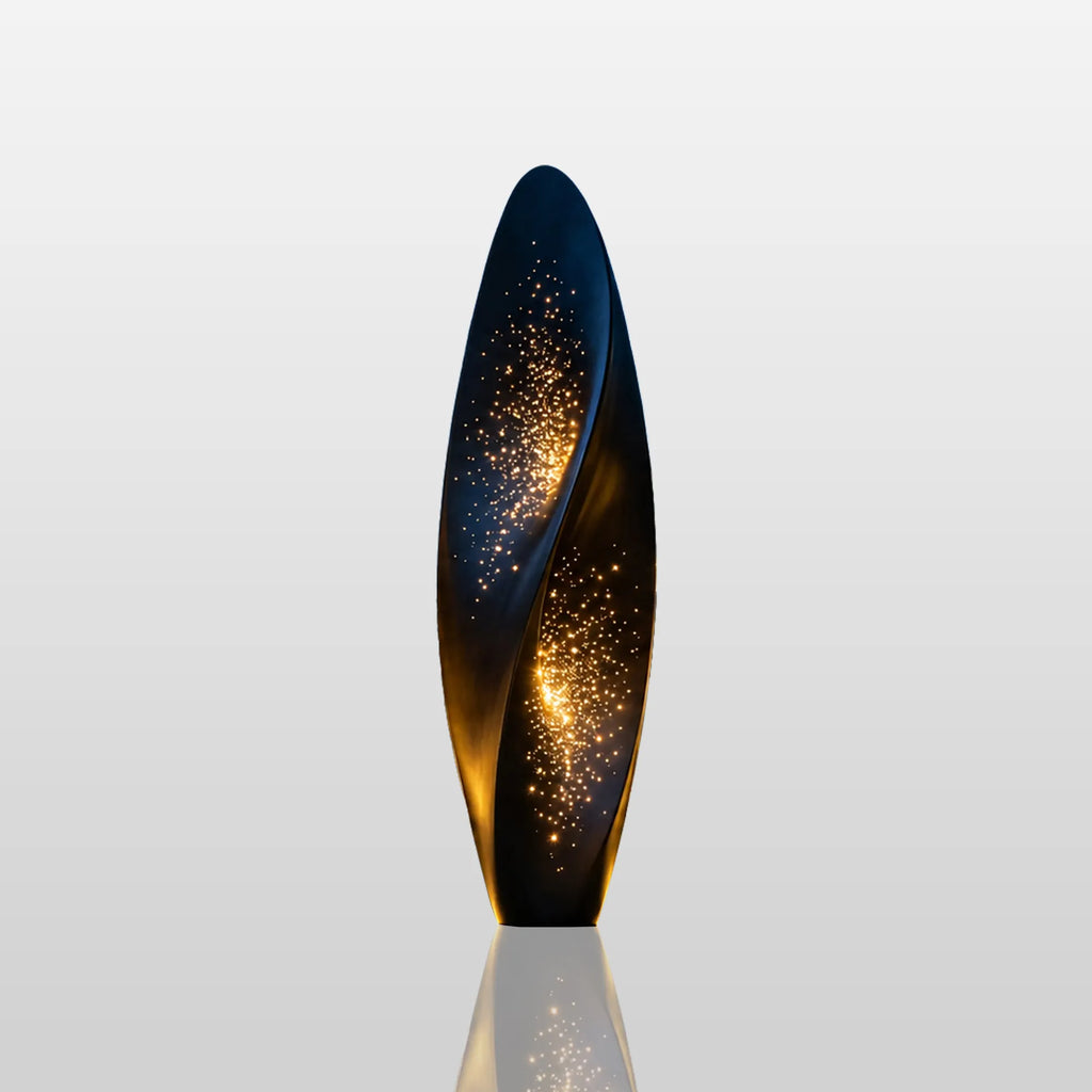 PREMIER Futuristic Leaf Sculpture in Stainless Steel Sculpture with Light for Luxury Villa Gardens, Courtyards and Poolsides PSSS-266