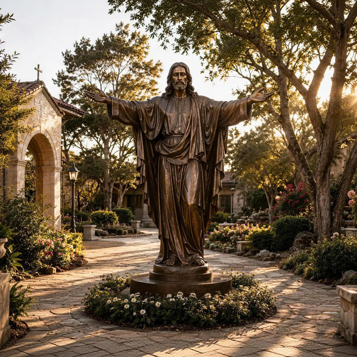 PREMIER Garden Bronze Jesus Statue for Church Courtyard, Chapel Grounds or Public Plaza PSB-213