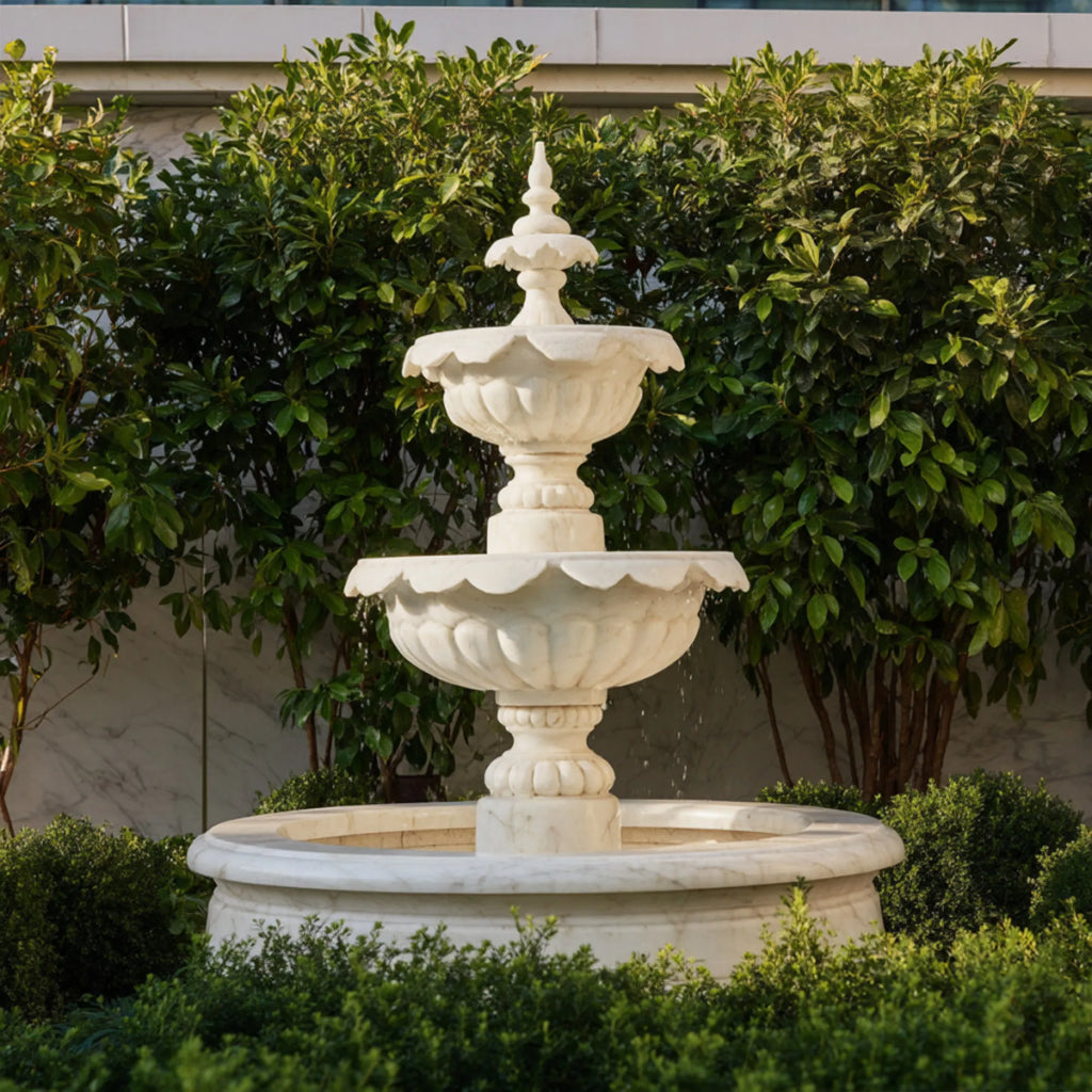 PREMIER Garden Marble Fountain with Beautiful Classic Design for Gardens, Urban Green Areas or Resort Spaces PSFM-009