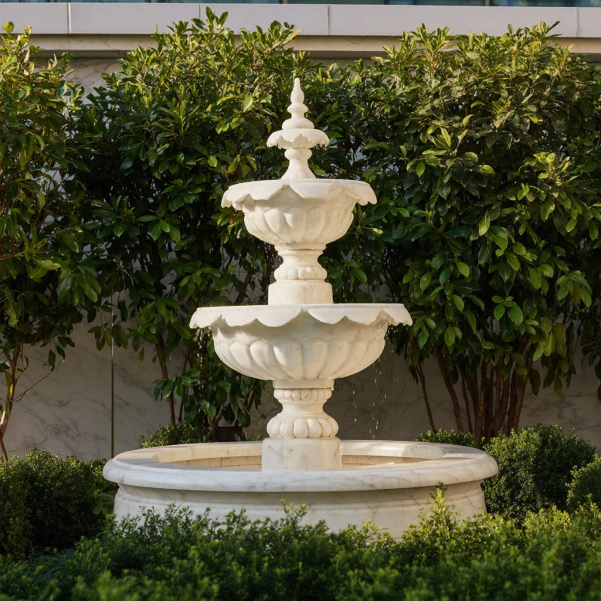 PREMIER Garden Marble Fountain with Beautiful Classic Design for Gardens, Urban Green Areas or Resort Spaces PSFM-009