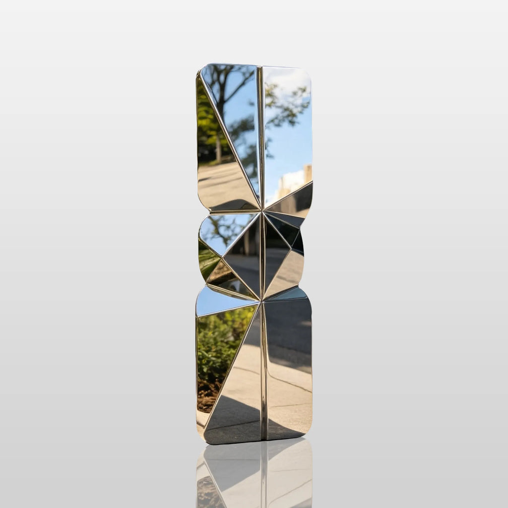 PREMIER Geometric Stainless Steel Sculpture for Sidewalk, City Park or Home Garden PSSS-333