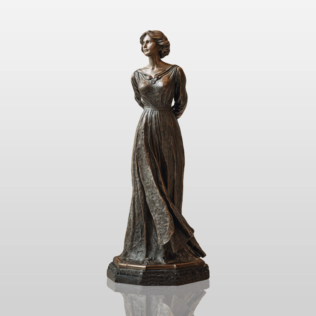 PREMIER Graceful Indoor Brass Sculpture with Standing Female Design for Living Rooms, Hotel Hobbies and Galleries PSB-168
