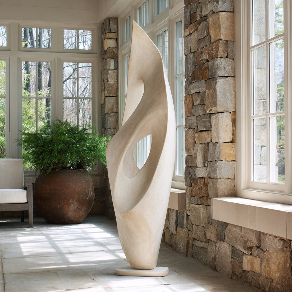 PREMIER Hollow Spiral Marble Sculpture with Contemporary Design for Hotels, Offices or Living Rooms PSM-121
