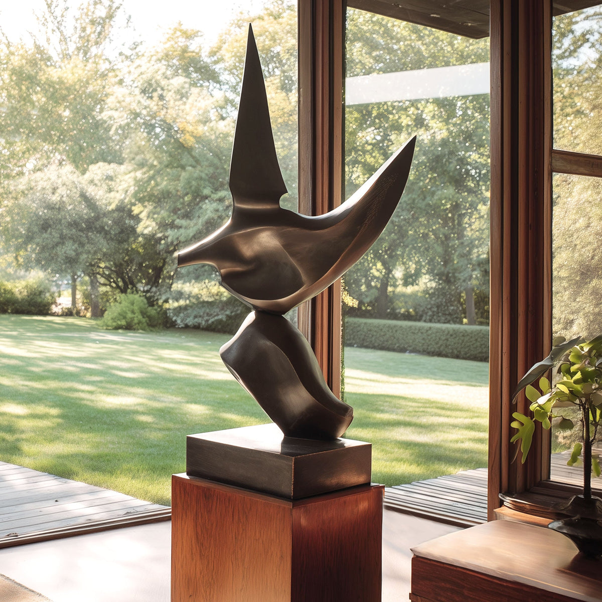 PREMIER Indoor Bronze Sculpture with Stylized Bird Design for Entryways or Display Areas PSB-162