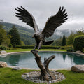 PREMIER Large Bronze Eagle Statue for Poolside, Backyard Lawn or Waterfront Yard PSB-230