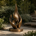 PREMIER Large Outdoor Bronze Abstract Flame Sculpture for Atrium, Botanical Garden or Villa Terrace PSB-255