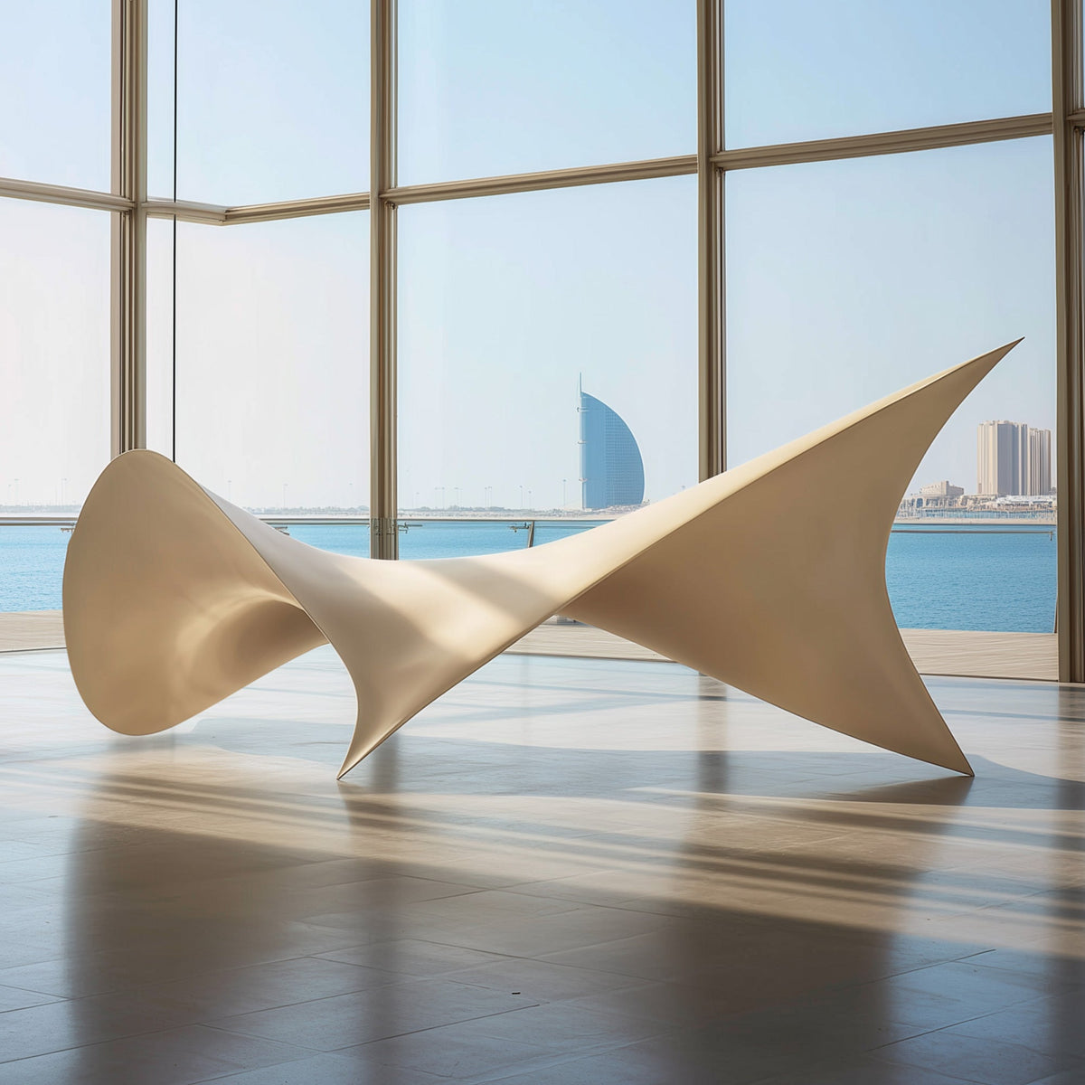 PREMIER Large Stainless Steel Sculpture with Abstract Design for Entryways, Open Lounges or Offices PSSS-237