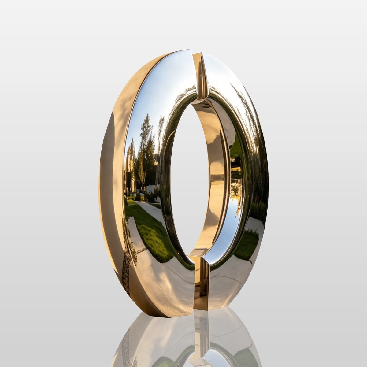 PREMIER Large Stainless Steel Sculpture with Circular Design for Driveway, Home Entrance or Patio PSSS-328