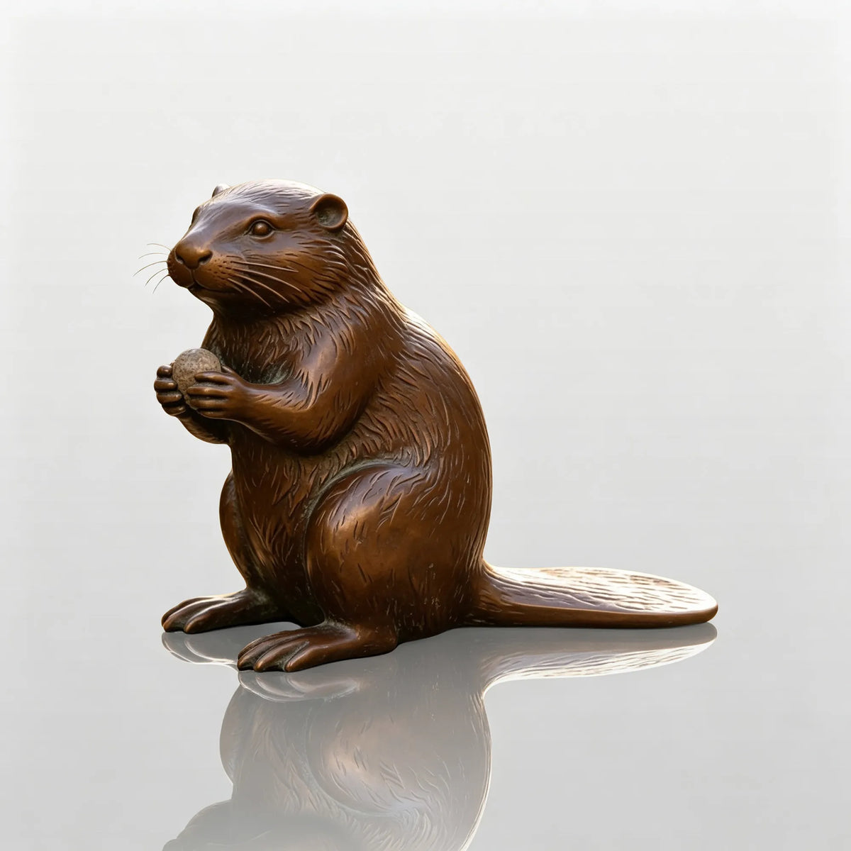 PREMIER Lifelike Bronze Beaver Sculpture for Garden Path, Backyard or Campus PSB-246