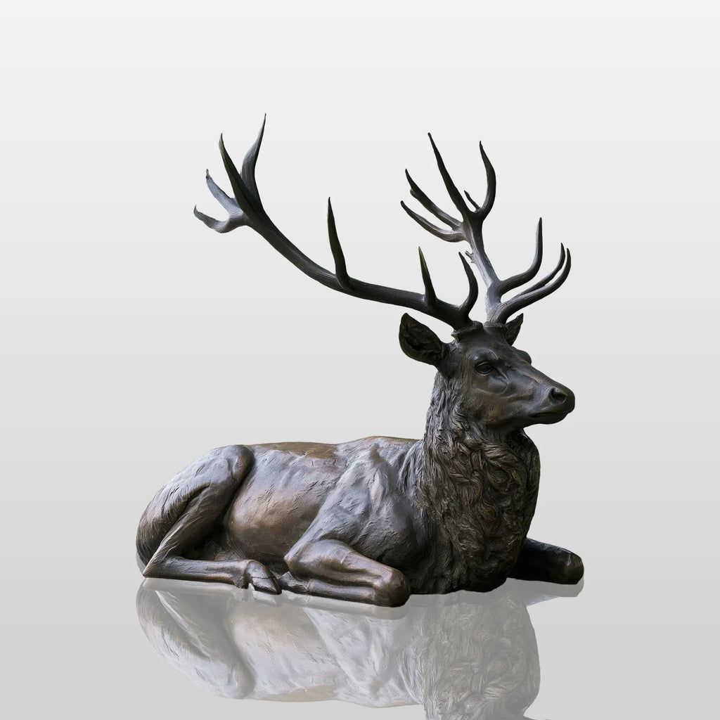 PREMIER Lifelike Bronze Deer Statue for Front Yard, Private Garden, Town Park or Urban Plaza PSB-217