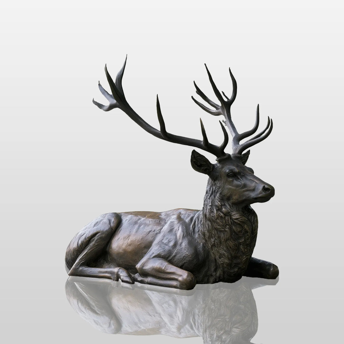 PREMIER Lifelike Bronze Deer Statue for Front Yard, Private Garden, Town Park or Urban Plaza PSB-217