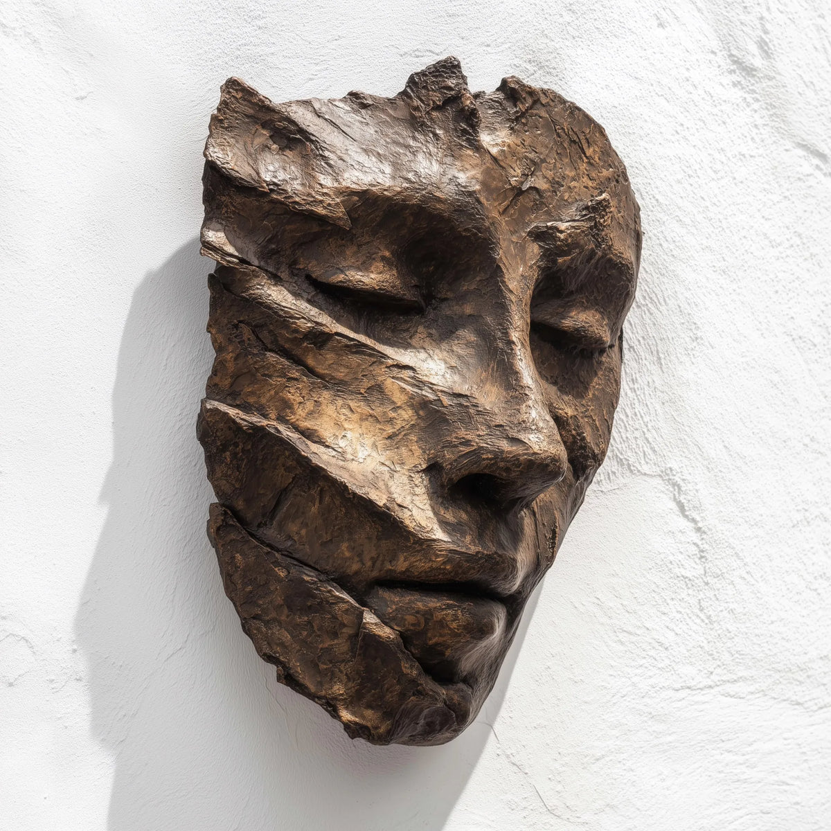 PREMIER Lifelike Wall Mask Bronze Sculpture with Modern and Abstract Style for Offices, hotel lobbies and Indoors PSB-154
