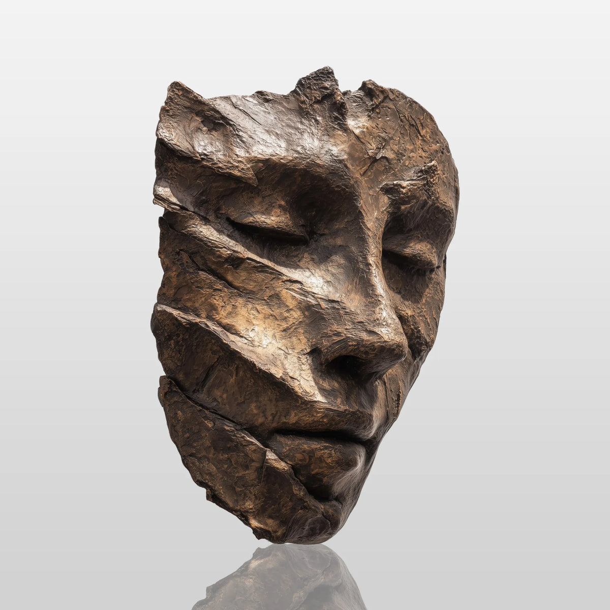 PREMIER Lifelike Wall Mask Bronze Sculpture with Modern and Abstract Style for Offices, hotel lobbies and Indoors PSB-154